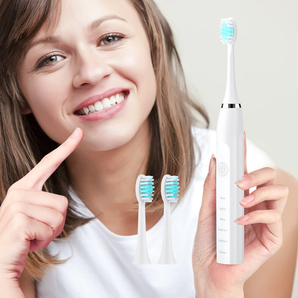 Dearbeauty Sonic Electric Toothbrush For Adults and Children Smart Timing Rechargeable Cleaning Toothbrush IPX6 Waterproof With 3 Brush Heads