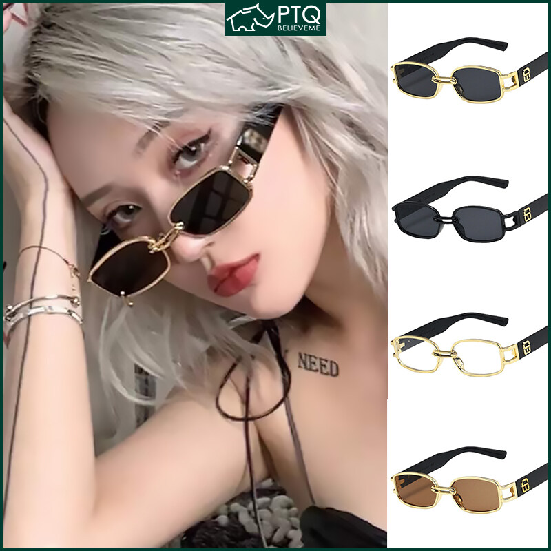 New Sun Glasses Small Frame Square Sunglasses Fashion Retro Sunglasses Wide Brim Classic Sun Glasses PTQ