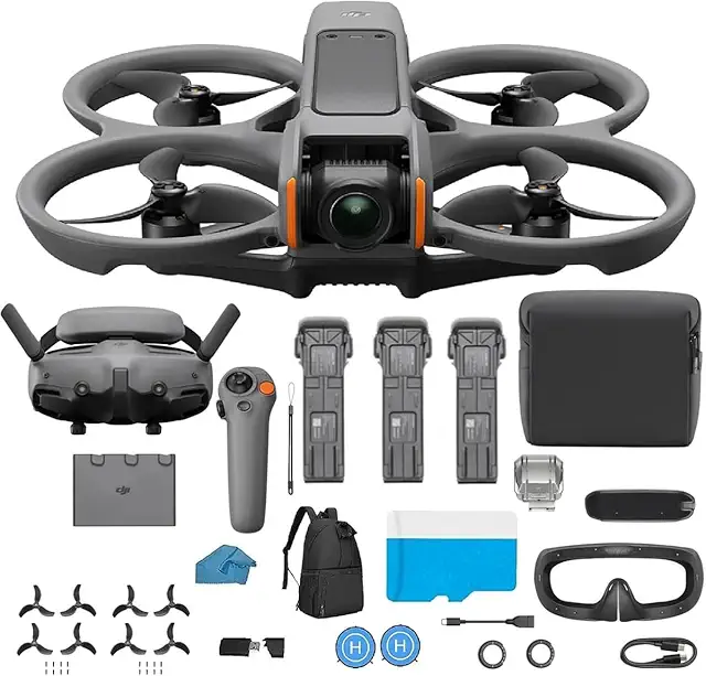DJI Avata 2 Fly More Combo (3 Batteries), FPV Drone with Camera 4K, Immersive Experience, One-Push Acrobatics