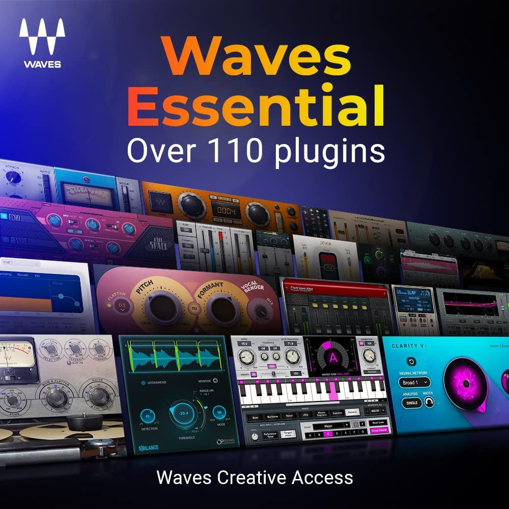 Waves Essential Plugin Suite– Over 110 Plugins Music Studio Software For Professional Producers and Musicians – 2 Month License